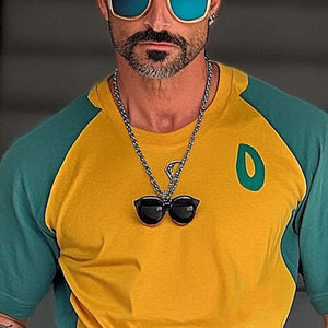 Men's Sports Contrast Color Round Neck Short Sleeve T-Shirt