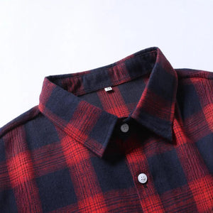 Men's Casual Plaid Long-Sleeved Shirt
