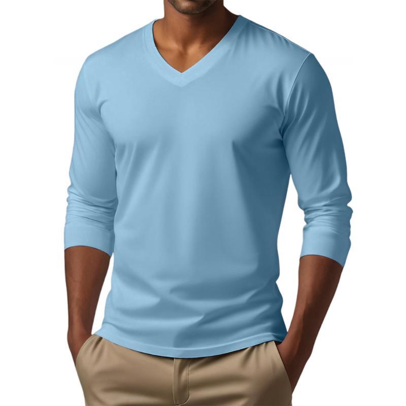 Lässiges Herren-T-Shirt mit V-Ausschnitt und schmaler Passform aus Baumwollmischung