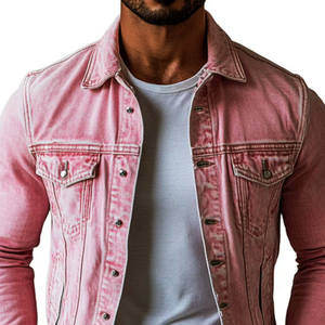 Men's Vintage Washed Lapel Multi Pocket Denim Jacket