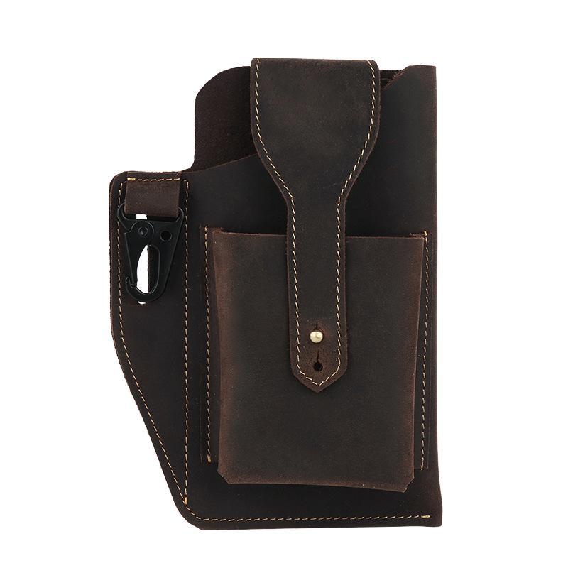 Men's Retro Casual Cell Phone Leather Waist Bag