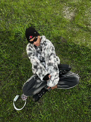 Strapazierfähige Batik-Urbanjacke aus Lammwollimitat 