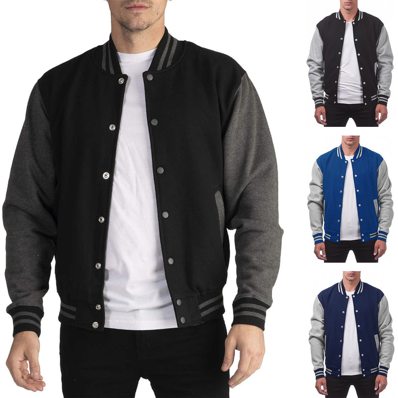 MEN'S BASEBALL JACKET, CASUAL SPORTS CARDIGAN WITH VELVET BUTTONS, HOODIE JACKET