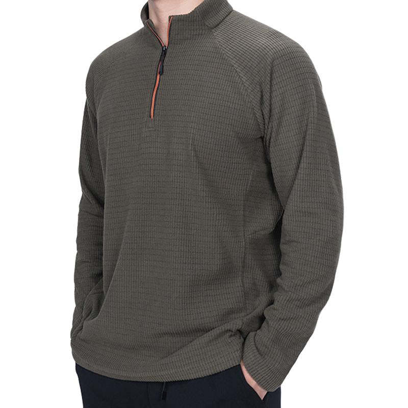 Warmes Fleece-Pullover-Sweatshirt mit Stehkragen für Herren