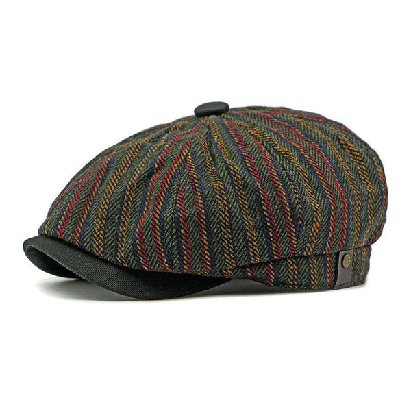Herren Vintage Bohemian Gestreifter Zeitungsjungenhut