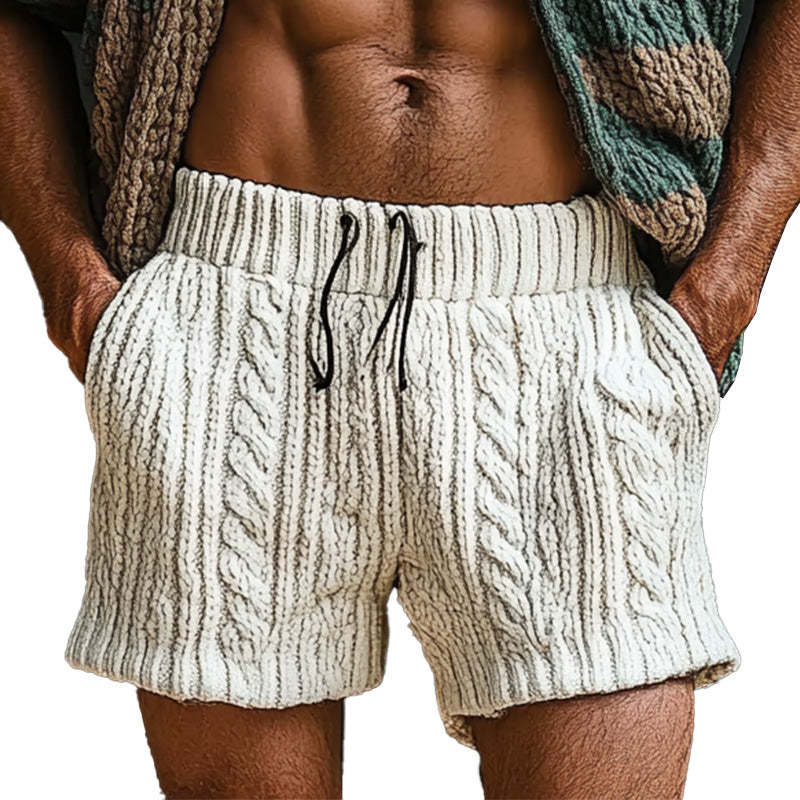 Herren Frühlingsmode Einfarbig Gewebte Sport-Freizeitshorts