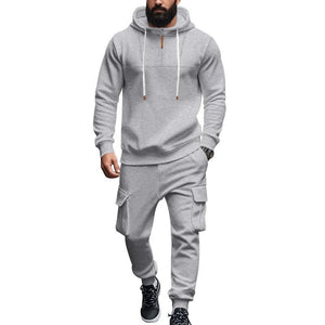 Lockeres Sport-Set aus Kapuzenpullover und Hose für Herren
