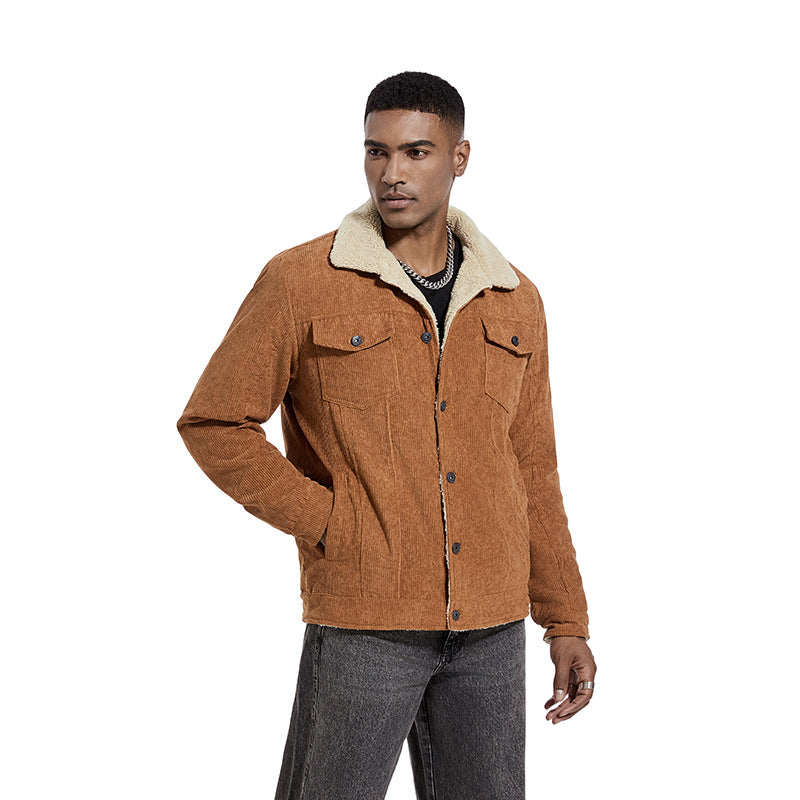 MEN'S CORDUROY AND VELVET JACKET FASHION CASUAL COAT