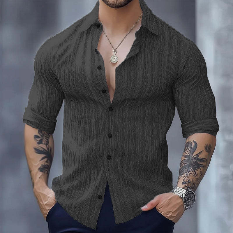 Herren Basic Casual Comfort Langarmhemd