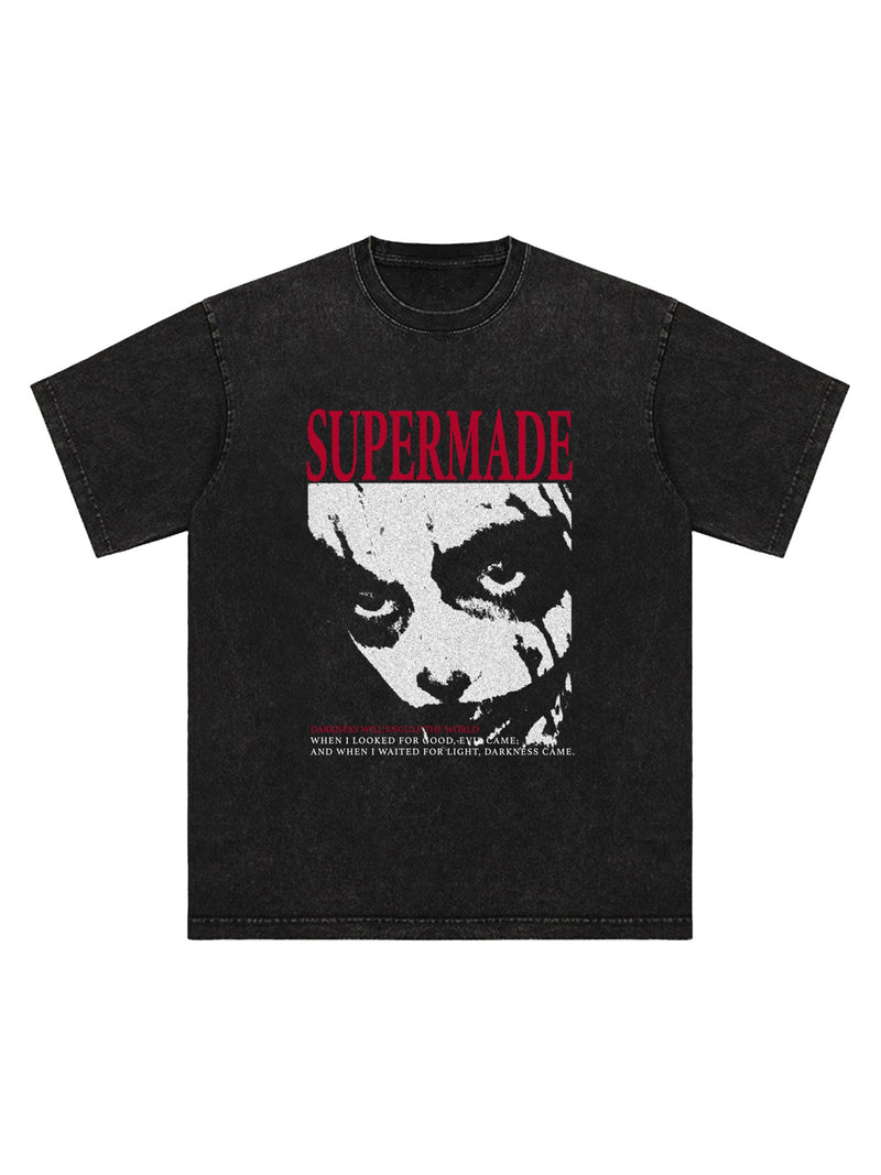 T-Shirt mit verwaschenem Portrait-Print 