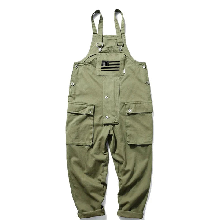 Men's Multi-Pocket Casual Loose Straight Overalls