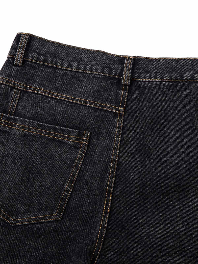 Washed Distressed Deconstructed Split Jeans