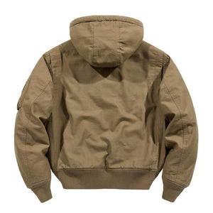 Lässige Bomberjacke aus Baumwolle mit Kapuze und Reißverschluss für Herren