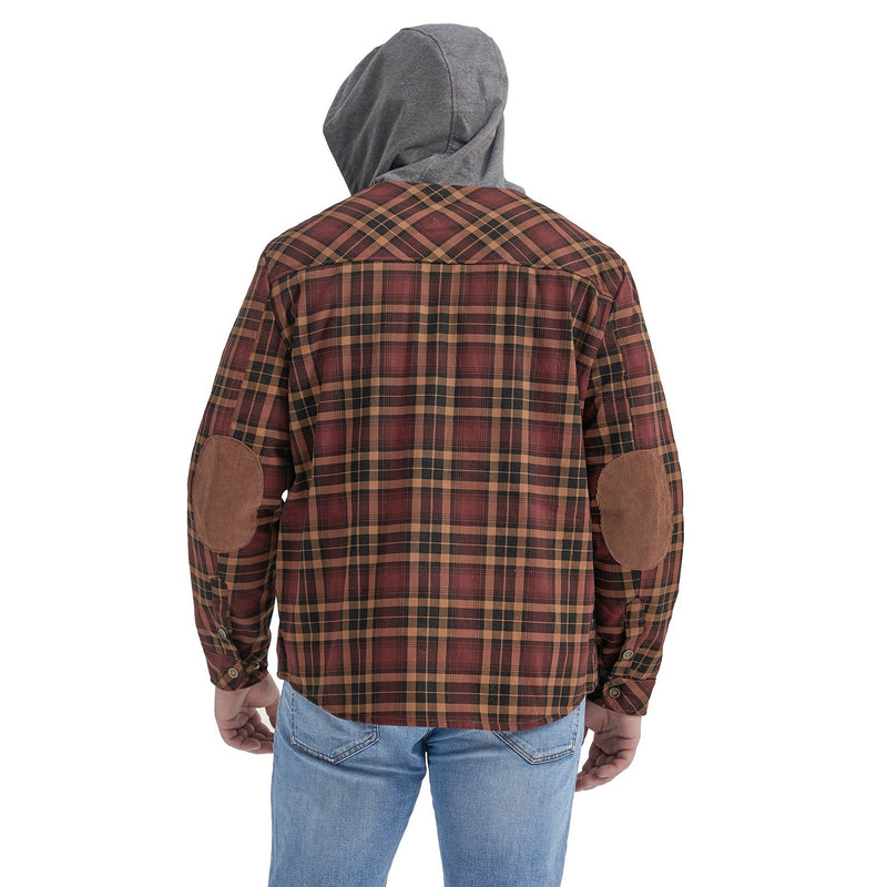 CHECKERED SHIRT WITH FLEECE PLUS EXTRA SIZE WINTER WINDPROOF AND WARM HOODED PURE COTTON JACKET