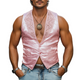 Men's Spring Fashion Retro Lace Splicing Jacquard Satin Slim Vest