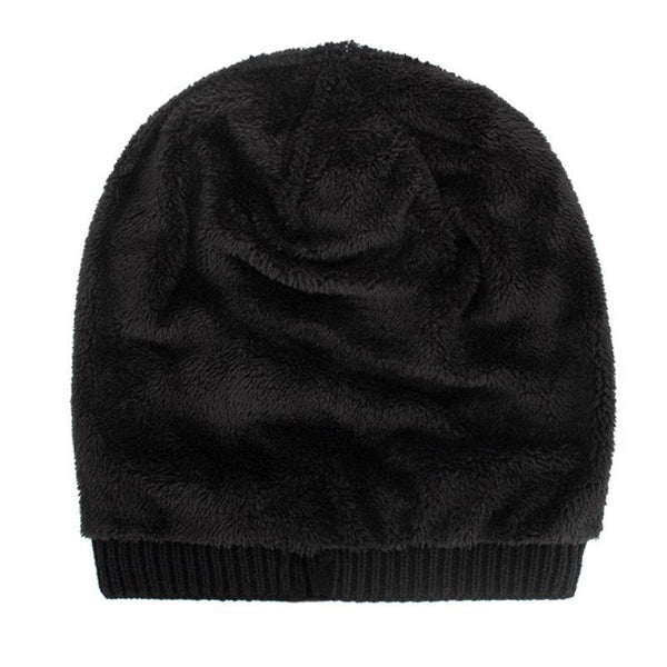 Warme Vintage-Strickmütze mit Plüschfutter für Herren