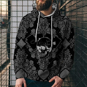 Lockerer Hoodie mit Poker-Print für Herren