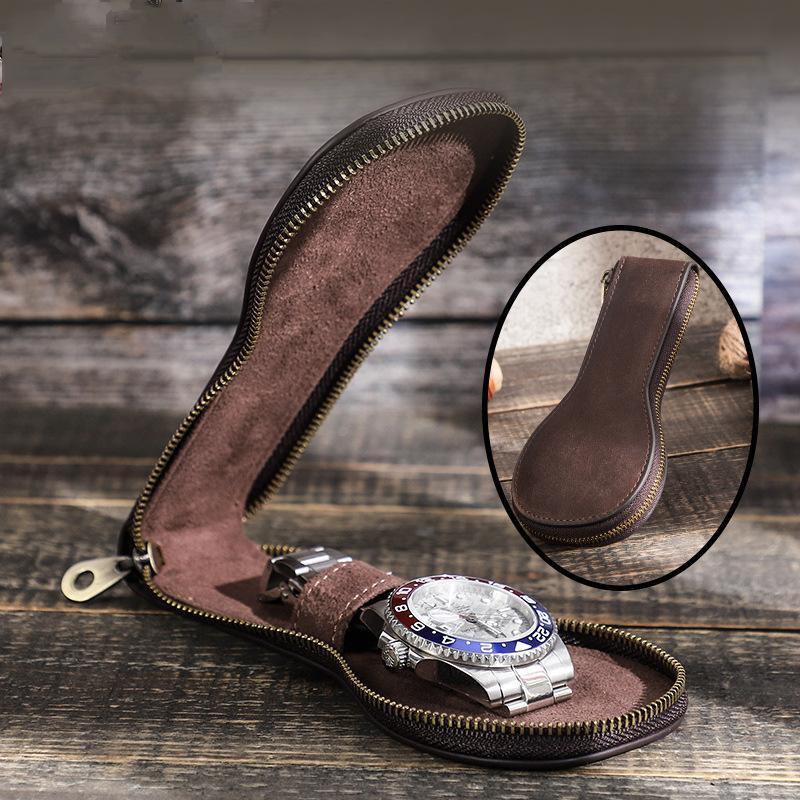 Men's Vintage Cowhide Watch Storage Bag