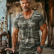 Men's Camouflage Print Round Neck Short Sleeve T-Shirt
