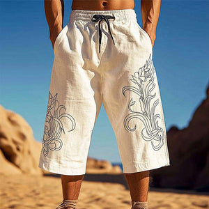 Men's Casual Simple Printed Mid-length Trousers