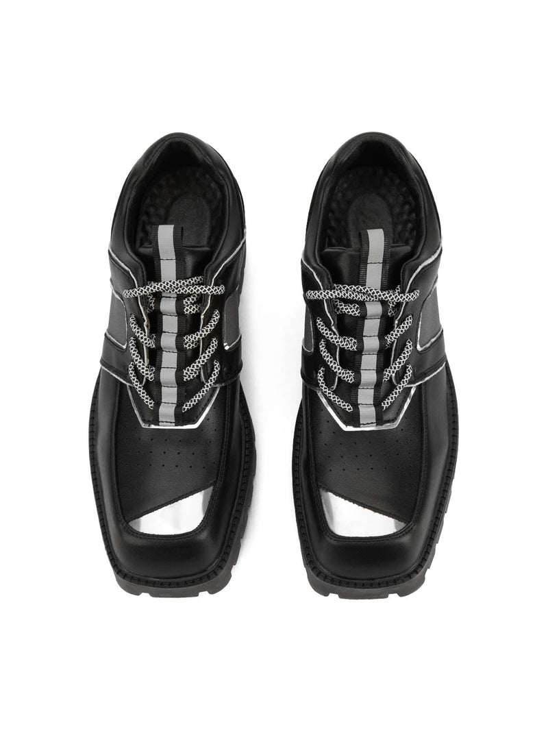 High Street Hip Hop Metal Design Leather Shoes