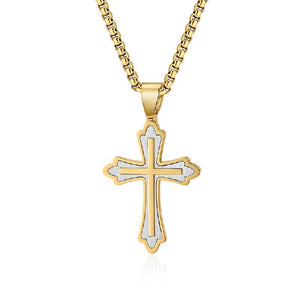 Retro Casual Color Matching Cross Necklace