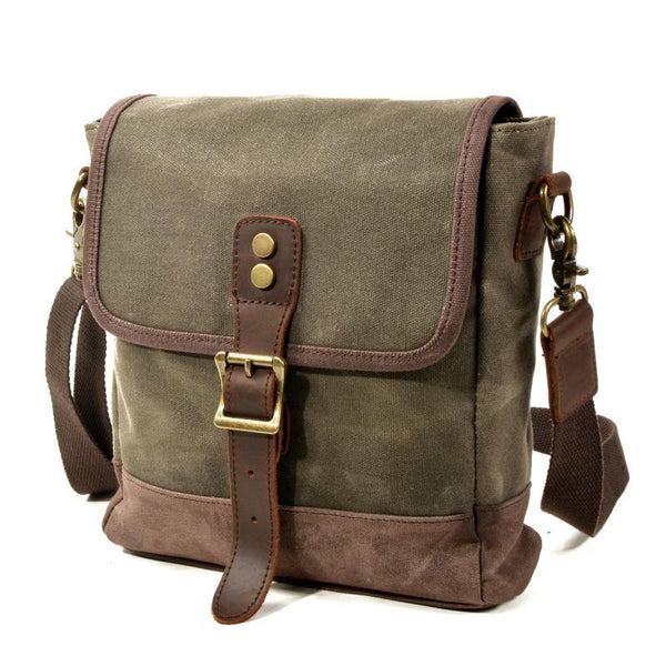 Men's Vintage Outdoor Canvas Colorblock Shoulder Bag 22221192Y
