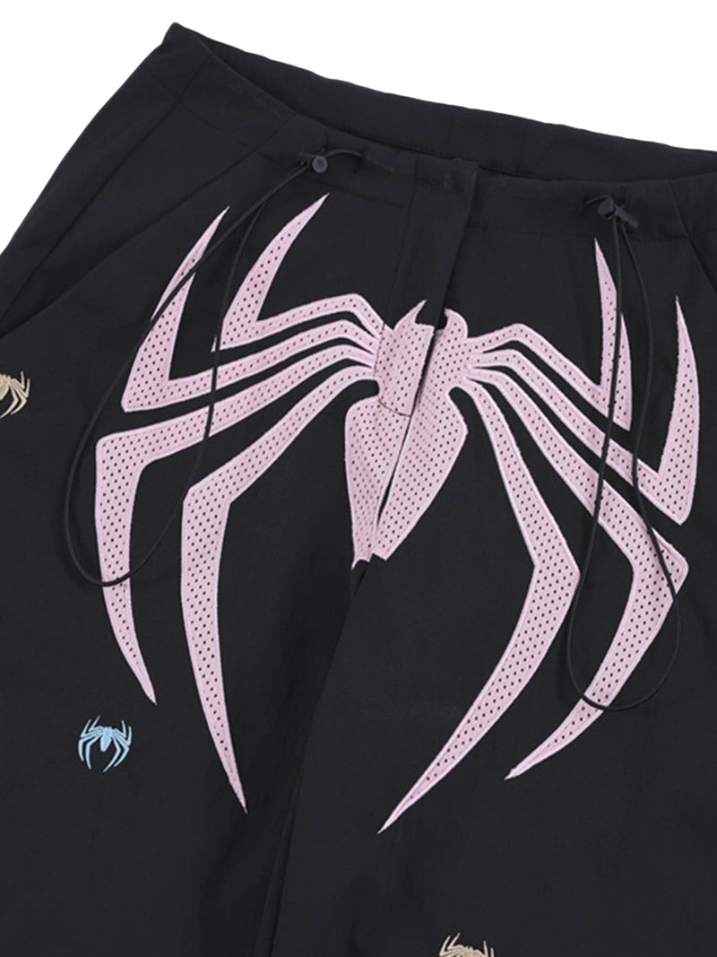 Embroidered Spider Straight Leg Pants