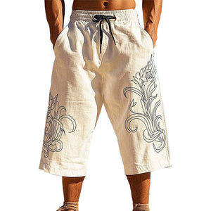 Men's Casual Simple Printed Mid-length Trousers