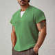 Men's Summer Basic V-neck Textured Short-sleeved T-shirt