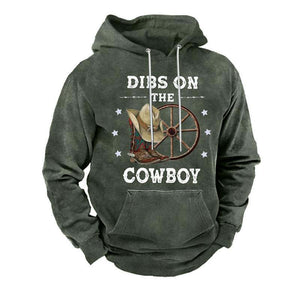 Men's Vintage Print Zip-Up Hoodie