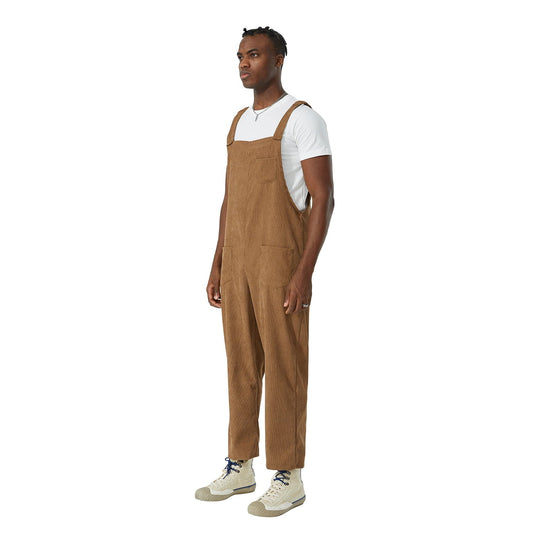 Corduroy Bib Cargo Overalls- Men's