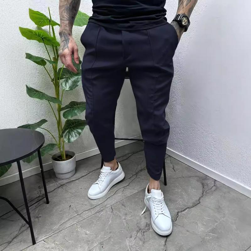 Lässige, einfarbige Herrenhose mit Kordelzug