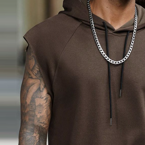 Herren Retro Casual Solid Color Sport Kapuzen-Tanktop