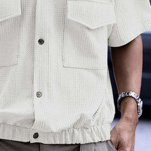 Herren-Kurzarmhemd mit Waffelmuster