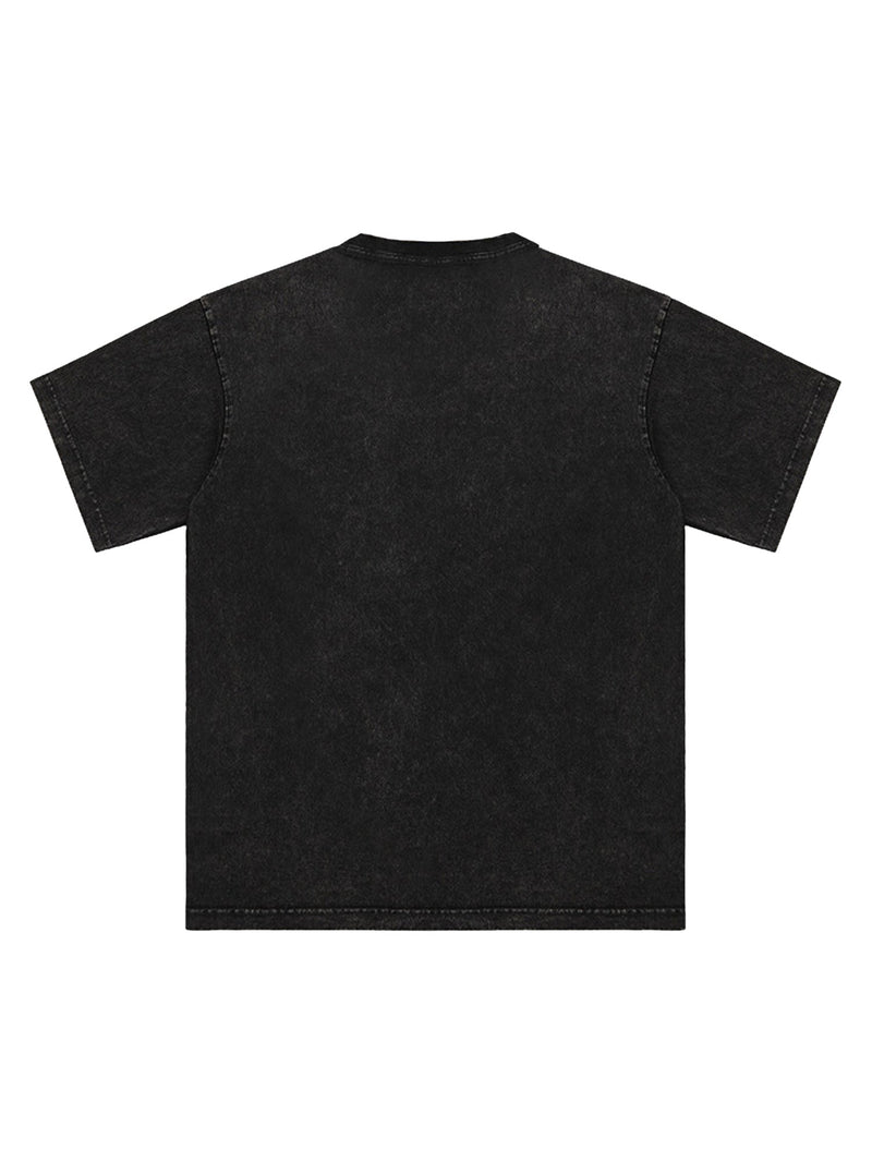 T-Shirt mit verwaschenem Portrait-Print 