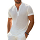 Men's Casual Cotton Blend Henley Neck Slim Fit Short Sleeve T-Shirt