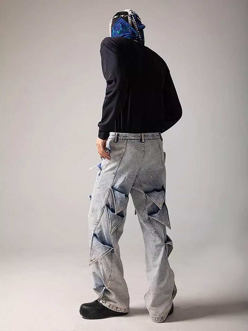 High Street Deconstructed Washed Jeans