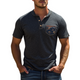 Klassisches Vintage-T-Shirt aus Baumwolle der Yellowstone Park-Serie mit Henley-Kragen für Herren