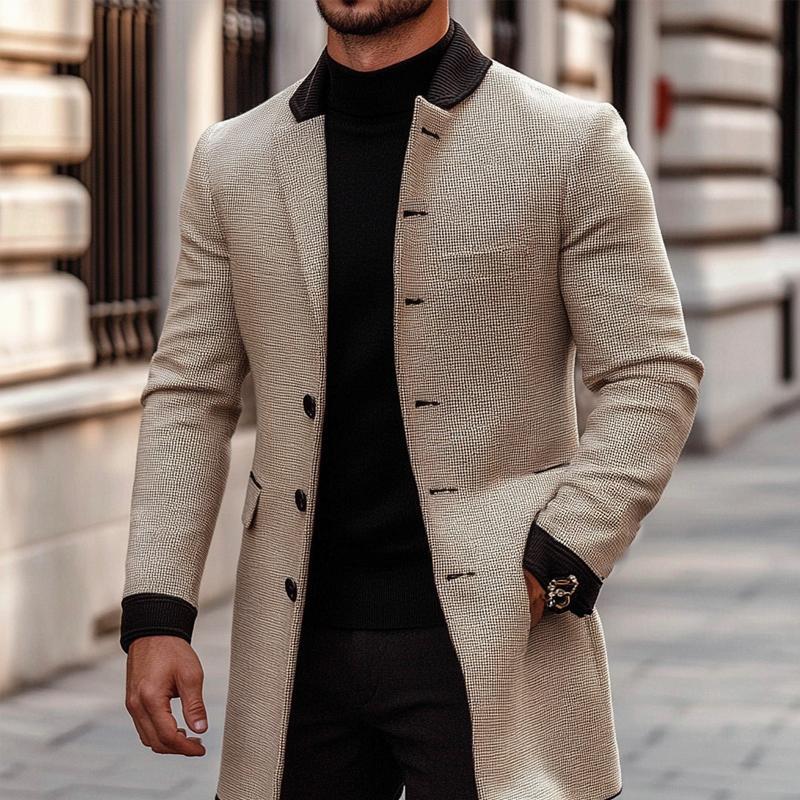 Men's Colorblock Mid-length Suit Jacket