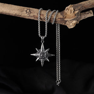 Vintage Casual Octagonal Star Cross Necklace