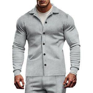Lässige Herren-Hemdjacke mit Twill-Revers, einreihig, langärmelig