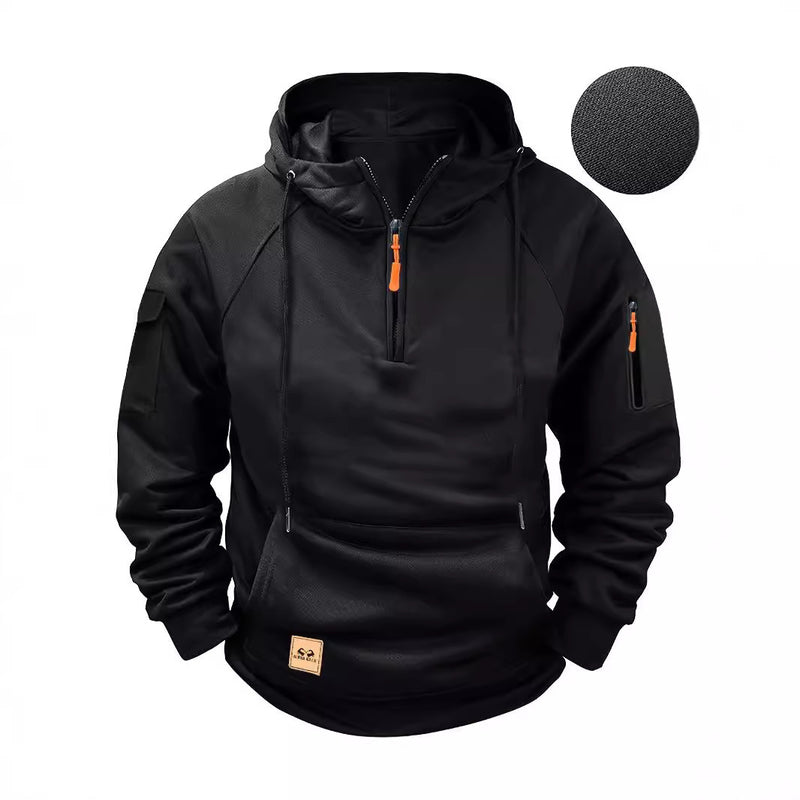 HOODIE ZIPPER MULTI POCKET HOODIE SPORTS AND LEISURE SWEATSHIRT