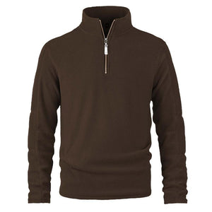 Men's Retro Casual Polar Fleece Solid Color Half Zip Sweatshirt