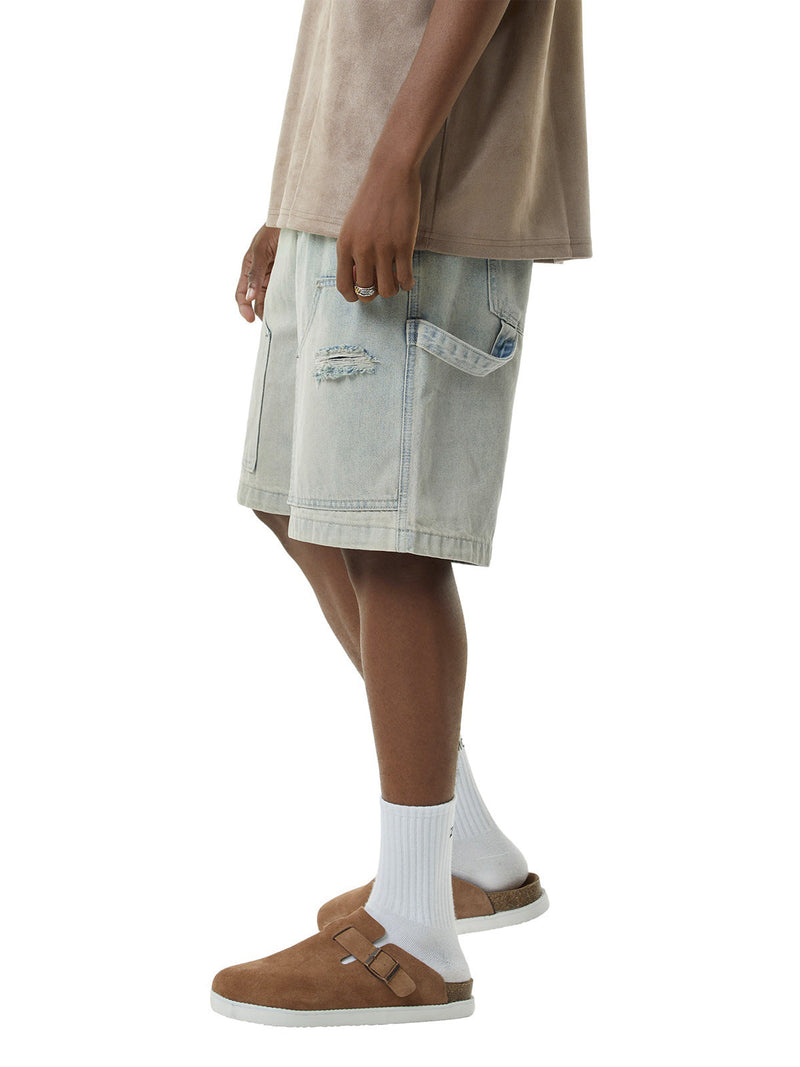 Retro Washed Hip-Hop Shorts