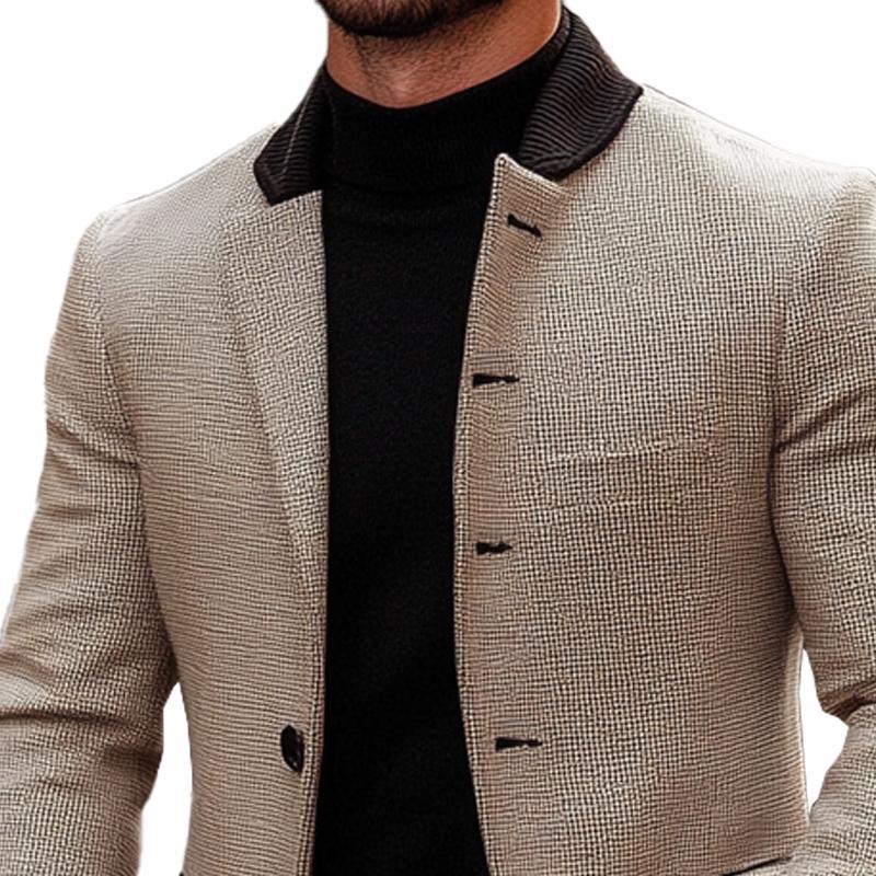 Men's Colorblock Mid-length Suit Jacket