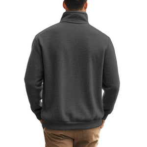Lässiges, einfarbiges Sweatshirt mit Reißverschluss und Stehkragen für Herren