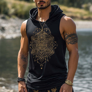Personalisiertes, modisch bedrucktes Tanktop mit Kapuze für Herren