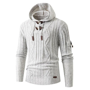 Men's Slim Fit Long Sleeve Knit Hoodie