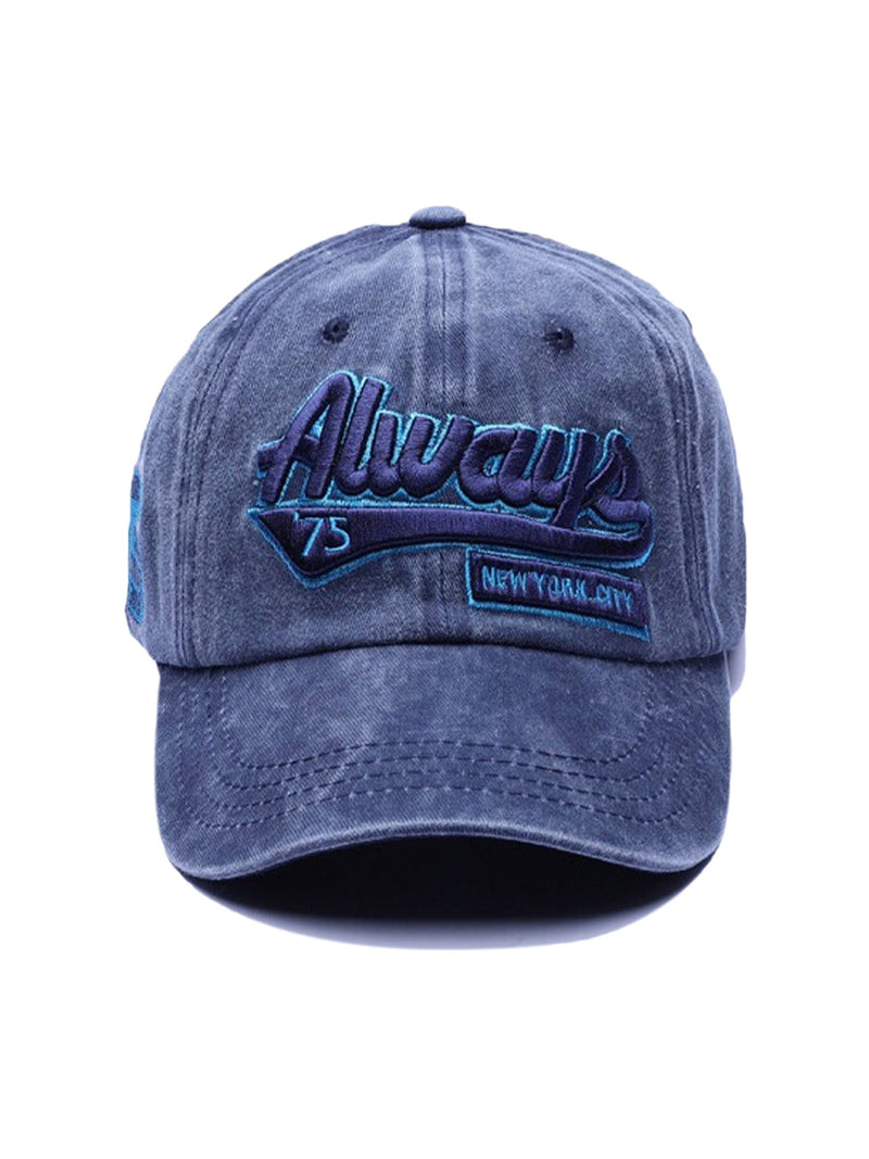 Vintage Embroidered Denim Washed Baseball Cap